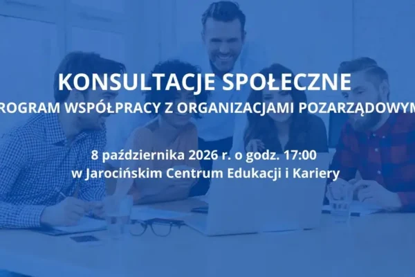 Gmina Jarocin zaprasza organizacje pozarządowe do konsultacji programu współpracy na 2027 rok