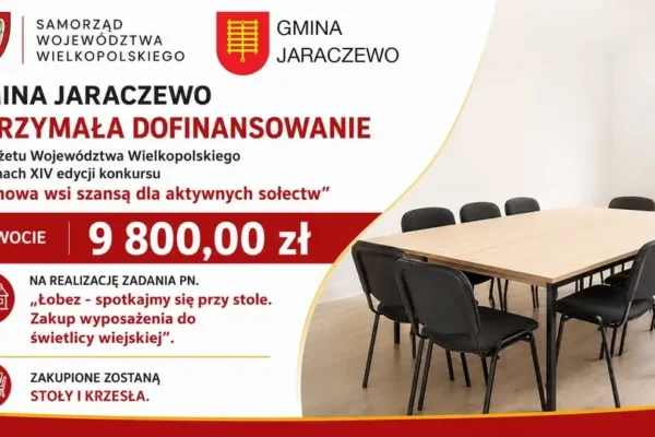 Gmina Jaraczewo pozyskała 9 800 zł na doposażenie świetlicy w Łobzie