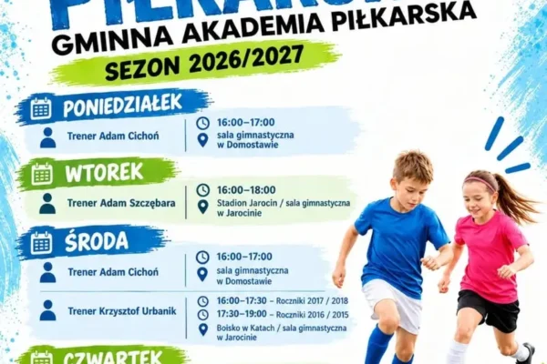 Gminna Akademia Piłkarska w Jarocinie startuje z sezonem 2026/2027 – znamy harmonogram treningów