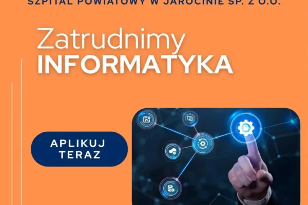 Szpital Powiatowy w Jarocinie szuka informatyka. Praca na pełny etat