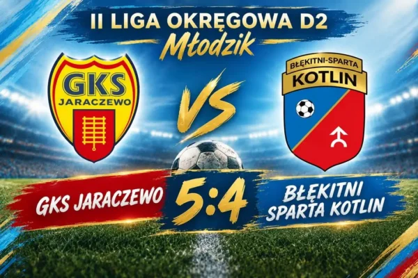 Młodzicy Błękitnych Sparta Kotlin przegrywają w Jaraczewie 4:5 po golu w ostatniej minucie