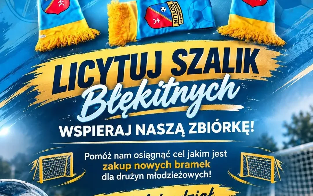 Licytacja szalika Błękitnych Sparta Kotlin – wsparcie dla młodzieży