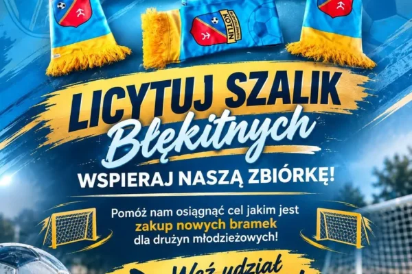 Licytacja szalika Błękitnych Sparta Kotlin – wsparcie dla młodzieży